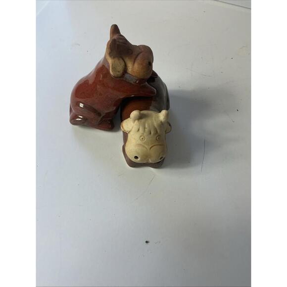 Enesco Other - Vintage Enesco Japan Brown Glazed Cow Salt & Pepper Shaker Set RARE